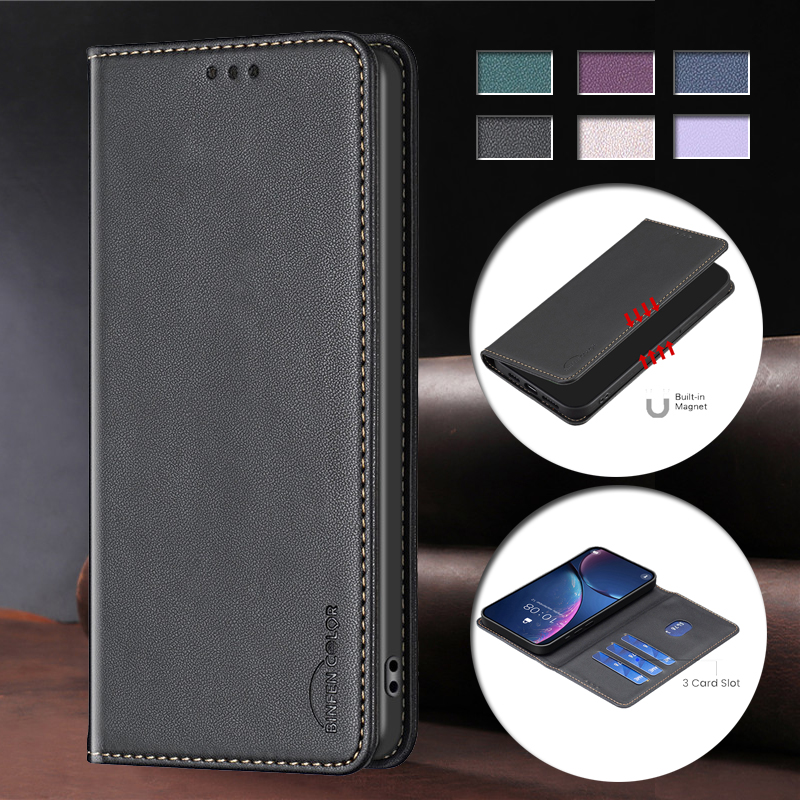 Luxury Bags Kl - Luxuriöse Leder-Flip-Handyhülle für Xiaomi Poco M8